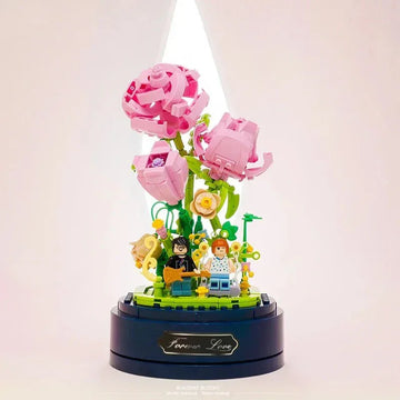 Blocs de Construction style Fleurs sous cloche - Rose Eternelle La Boutique