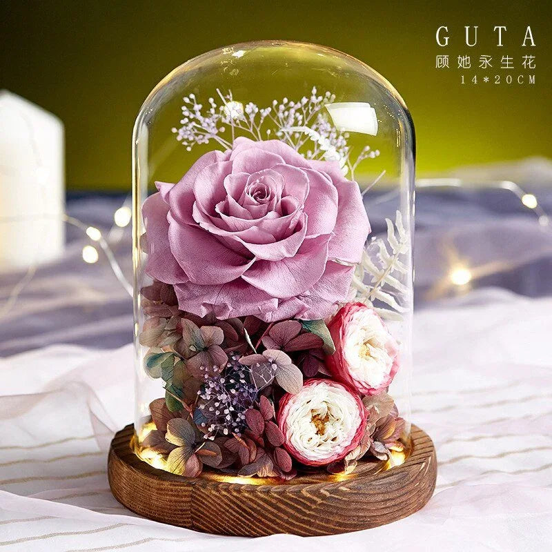 Grande Rose Eternelle Sous Cloche ( Choix de couleur ) - Rose Eternelle La Boutique