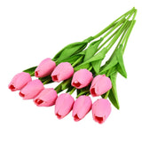 Lot de 10 fleurs artificielles en forme de tulipe