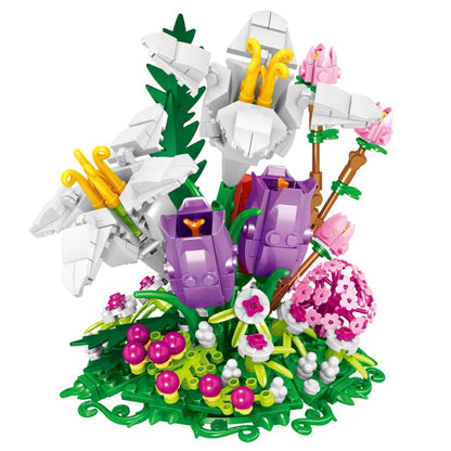 Fleurs Sous Cloche en Blocs de Construction