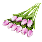 Lot de 10 fleurs artificielles en forme de tulipe