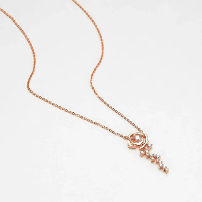 Collier en argent 925 avec une Rose en Dimant Moissanite - Rose Eternelle La Boutique