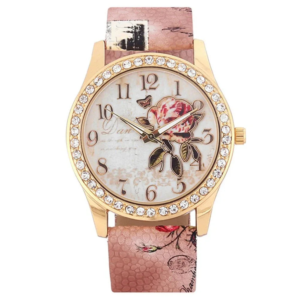 Montre a Quartz & Strass . Edition spéciale : Rose éternelle - Rose Eternelle La Boutique