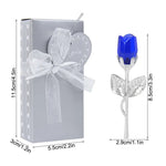 Elégant Coffret avec Rose éternelle Bleu en Cristal