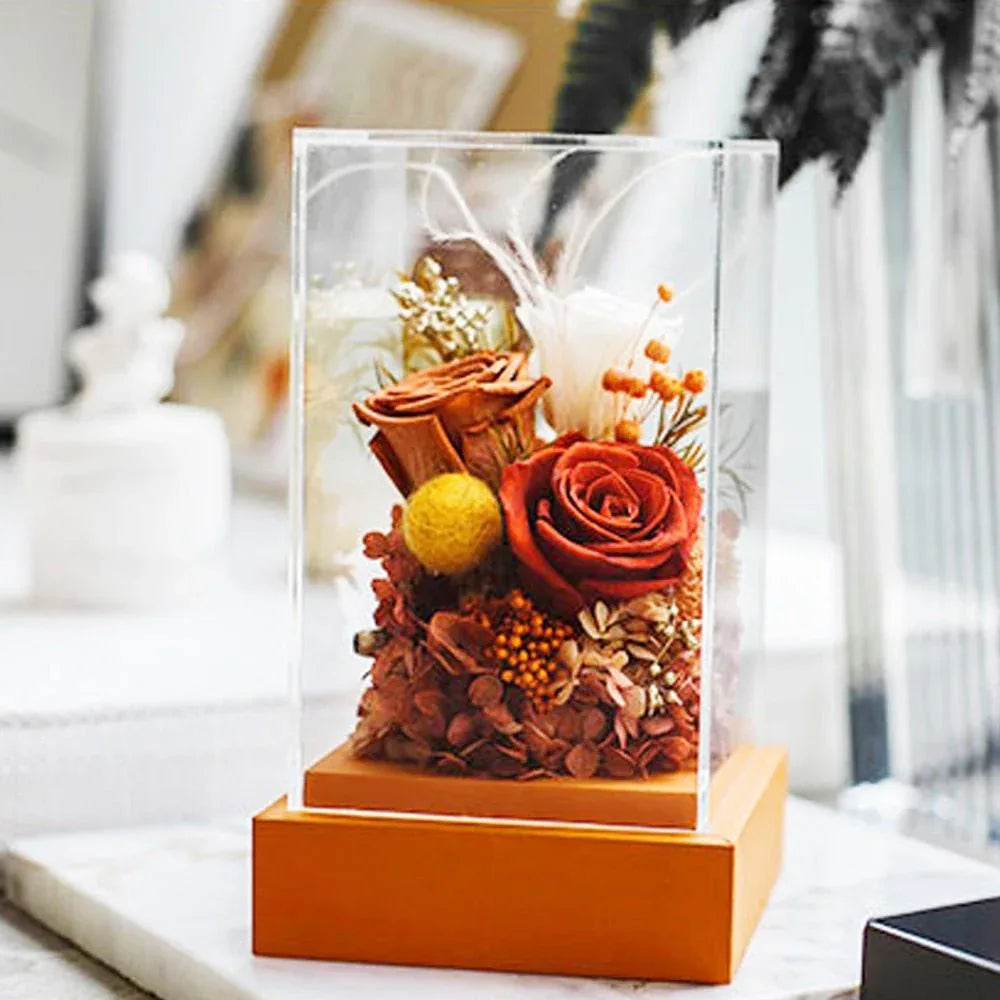 Composition florale avec Rose & Hortensia - Rose Eternelle La Boutique