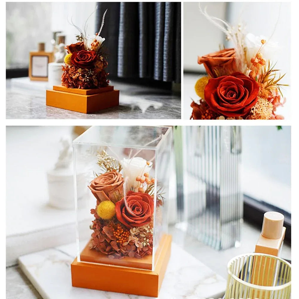 Composition florale avec Rose & Hortensia - Rose Eternelle La Boutique