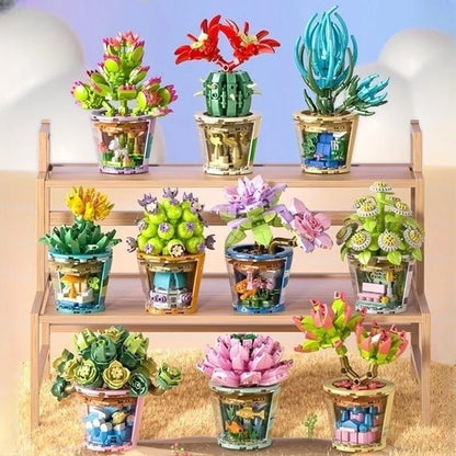 Bausteine, künstliche Topfblumen