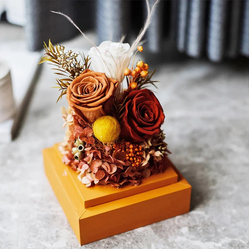 Composition florale avec Rose & Hortensia - Rose Eternelle La Boutique