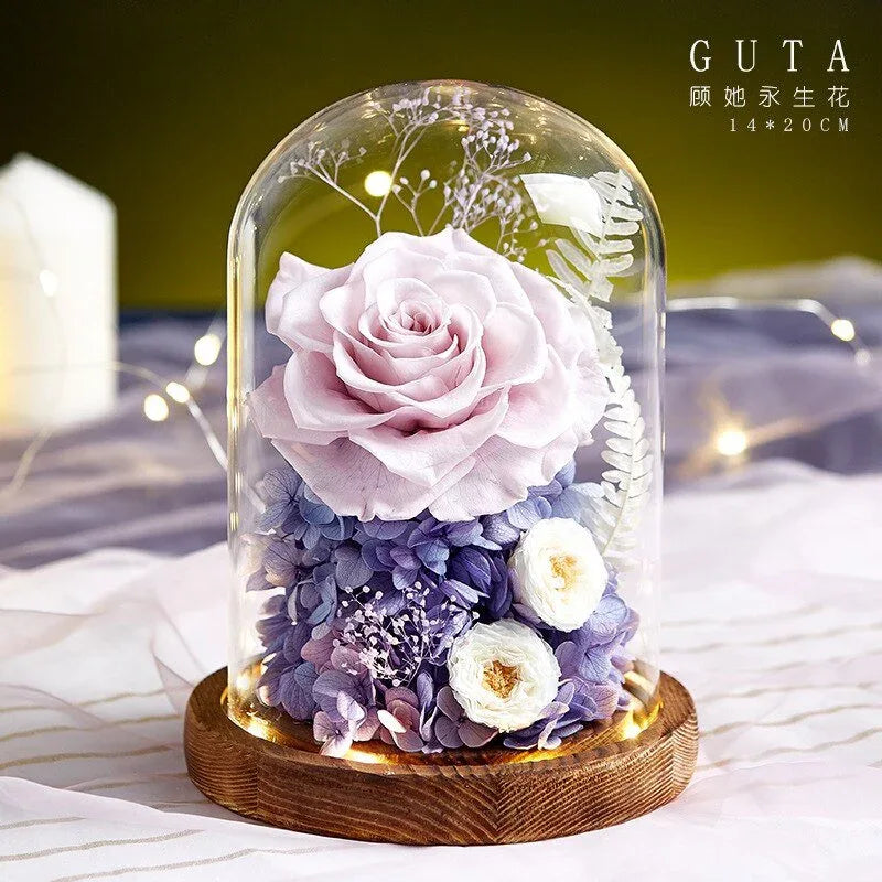 Grande Rose Eternelle Sous Cloche ( Choix de couleur ) - Rose Eternelle La Boutique