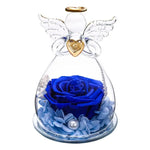 Ange & Rose éternelle Sous Cloche | Bleu