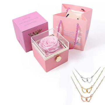 Boite avec Rose Eternelle + Pendentif | Rose - Rose Eternelle La Boutique