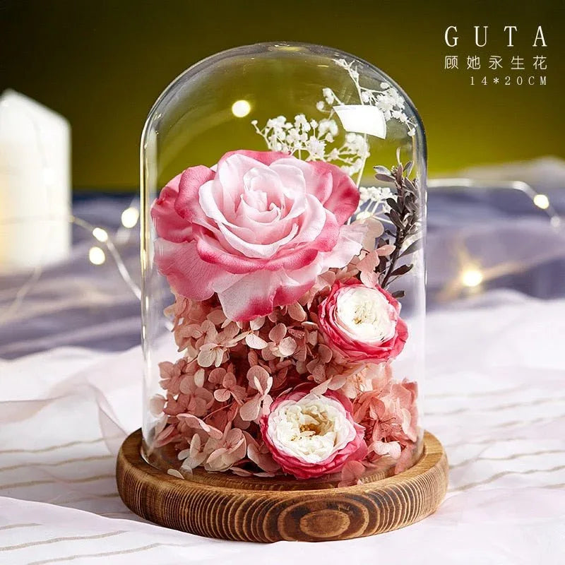 Grande Rose Eternelle Sous Cloche ( Choix de couleur ) - Rose Eternelle La Boutique