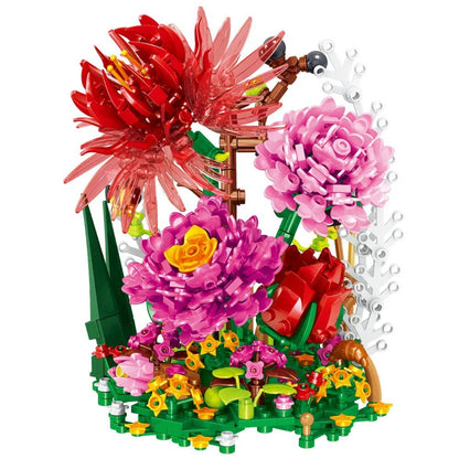 Fleurs Sous Cloche en Blocs de Construction