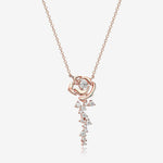 Collier en argent 925 avec une Rose en Dimant Moissanite