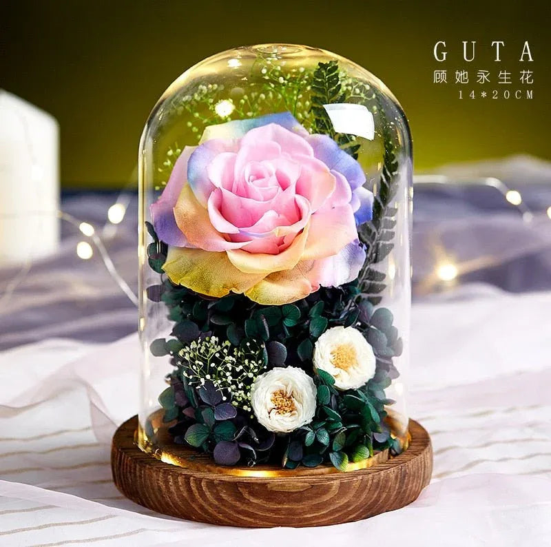 Grande Rose Eternelle Sous Cloche ( Choix de couleur ) - Rose Eternelle La Boutique