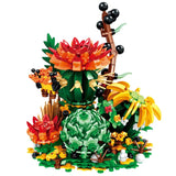 Fleurs Sous Cloche en Blocs de Construction