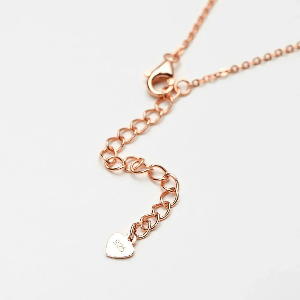 Collier en argent 925 avec une Rose en Dimant Moissanite - Rose Eternelle La Boutique