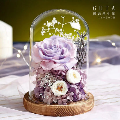 Grande Rose Eternelle Sous Cloche ( Choix de couleur ) - Rose Eternelle La Boutique