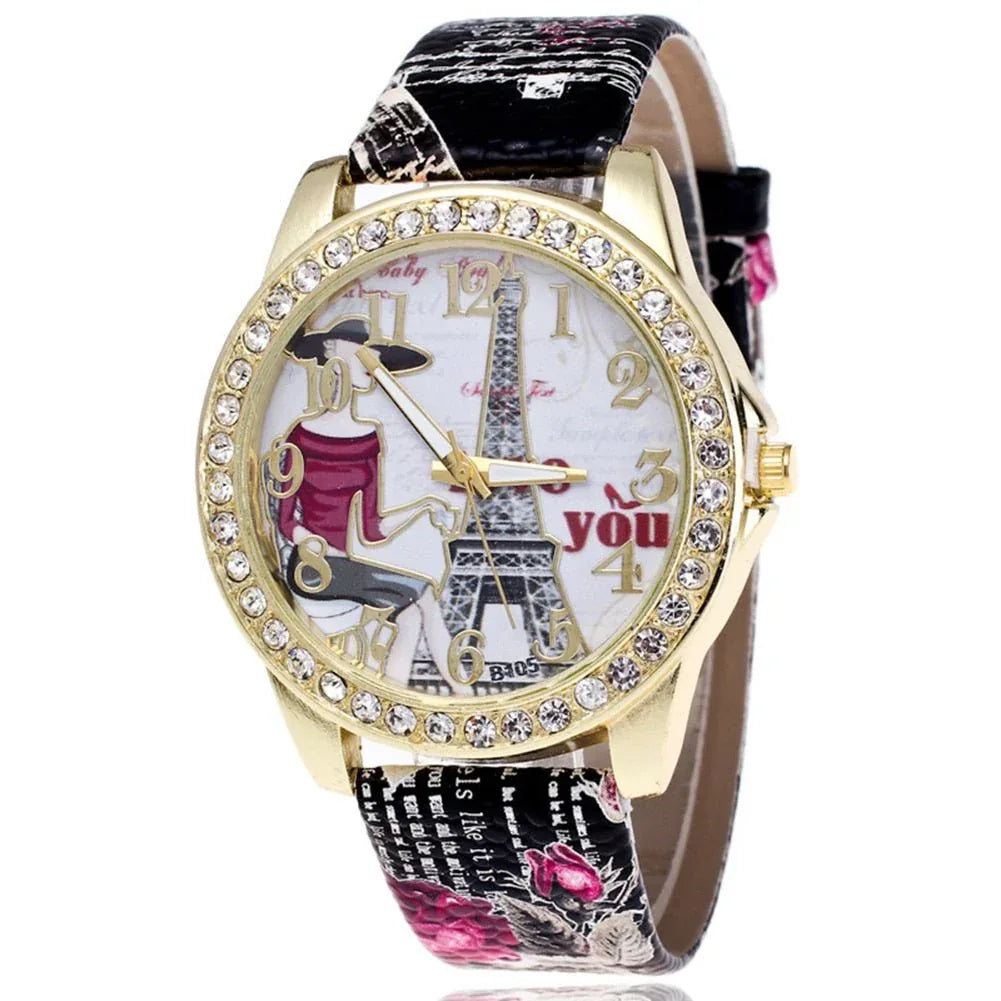 Montre a Quartz & Strass . Edition spéciale : Rose éternelle - Rose Eternelle La Boutique
