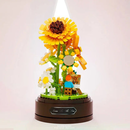 Flower-under-glass style building blocks