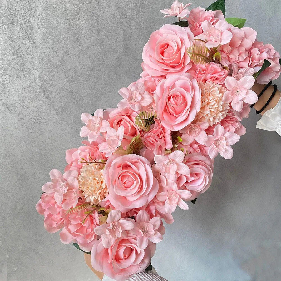 Décoration de Mariage Rustique - Arche de Fleurs Artificielles en Soie - Rose Eternelle La Boutique